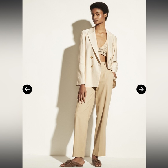 VINCE Drapey Double Breasted Blazer in Cream Size 8 New With Tags - Picture 6 of 16